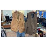 Coronado Leather Vest and Plaid Vest Size 52