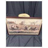 Tug of war print, 35 inches by 21 inches framed,