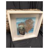 Glass fusion coastal artwork, 13 inches by 13