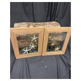 Glass fusion coastal artwork, set of two, each 11