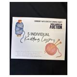 5 Individual Knitting Lessons, donated by Chris
