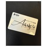 Asiagoï¿½s $150 gift card, donated by anonymous