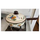 Vintage Enamelware Pot and additional Cook pot