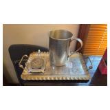 Pewter Tray, Pitcher, Coasters and More