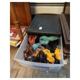 Plastic drawer of scarves