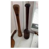 Vintage Wooden Pestles and Paddle