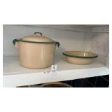 Enamelware Cook pot and bowls