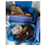 2 totes and lids of misc pots and pans etc