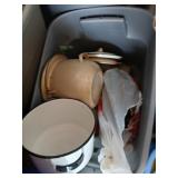 Enamelware and misc tote with lid
