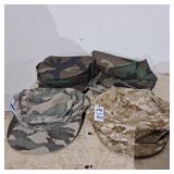 Collection of military camouflage hats