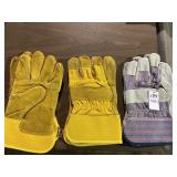 3 pair work gloves