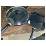 T-Fal covered pan & square skillet