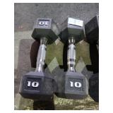 Two 10lb barbells