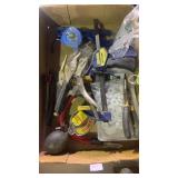 Tray of vice grips, clamps, miscellaneous tools,