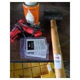 Kroil (almost full), glue gun, hammer lot