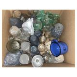 Box lot glassware & mugs