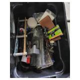 Tote of tools & misc items