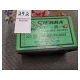 Sierra 30 caliber bullets 220 gr. .308 round nose