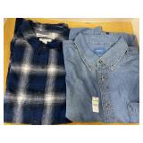 Denim & flannel menï¿½s shirts- 2xl - 3 xl
