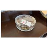 Clear Frosted Glass Rose Trinket Box