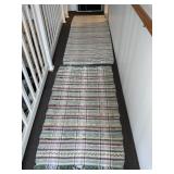 2 hand made throw rugs 48 inches long & 7 ft long
