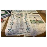 Vintage Linen Calendar Tea Towels, with