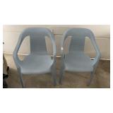 2 Baby Blue Plastic Chairs
