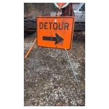Detour Road Sign W Tripod
