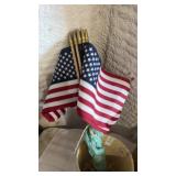 Planter W American Flags