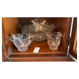 Clear Crystal Bowls & creamer + sugar