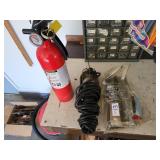 Rivet gun trouble light & fire extinguisher