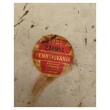 Vintage fishing license pin 1957