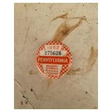 Vintage fishing license pin 1952