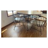 MCM dinette wrought iron frame with oak accents