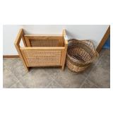 Magazine Rack and Small Trash Basket