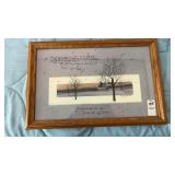 Framed & signed Sentimental Art  18 " x 12 "