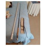 Handmade flyrod with Alum o-ring tube and cloth