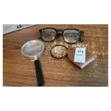 Reading Glasses with Magnifying Glass