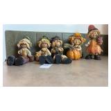 Vtg Autumn Resin Child Shelf Sitters