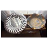 Pottery Bowl & Wm Rogers Platter