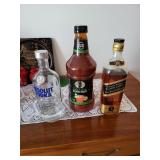 Opened spirt bottles