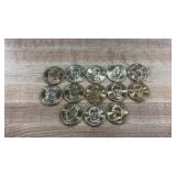 Lot of 13 Presidential Dollar Coins