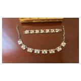 VTG silver tone link necklace & bracelet with