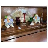 Shelf with Decorative Folding Fan, Mini Glass