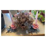 Dried Statis arrangement & Candles