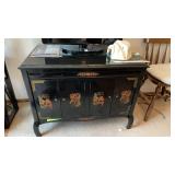 Asian-inspired black lacquer TV Stand NO CONTENTS