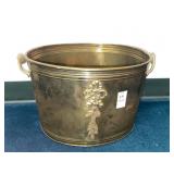 Metal handled  container - 13.5 inches wide