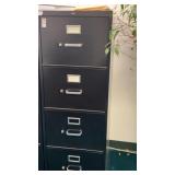 HON Black Metal File Cabinet 18 W x 25 D x 52 H