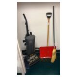 Sweeper, shovel, broomLower Closet Contents