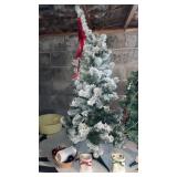 2 Table Top Christmas Trees with Ornaments